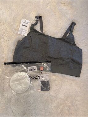 NWT Momcozy Gray Nursing & Maternity Sleep Bra XL
